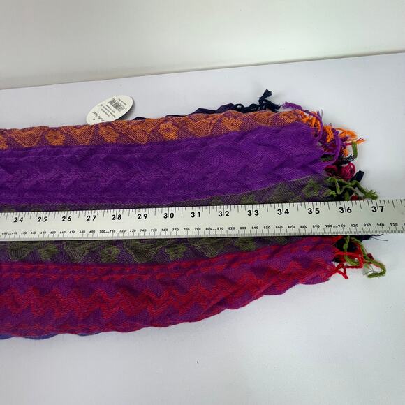 Factories Connection Women's Pashmina Multicolor Stripe Polyester Waffle Scarf - Picture 9 of 13